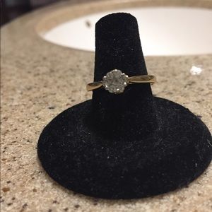 Genuine Diamond cluster 10k gold ring .50carat